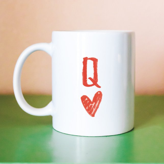 Queen of Hearts Hand-Drawn Coffee Mug (Queen of Hearts Hand-Drawn Coffee Mug)