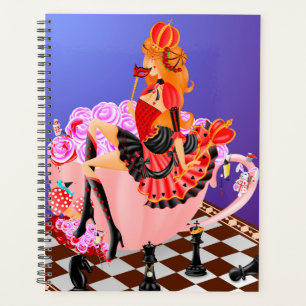 Queen of hearts in teacup wonderland  planner