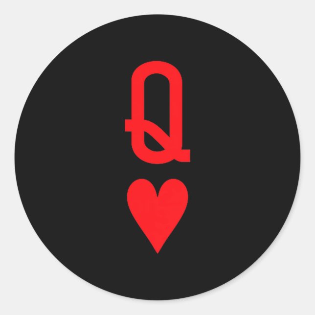 Queen Of Hearts King Of Heart Couple Matching Wome Classic Round Sticker (Front)