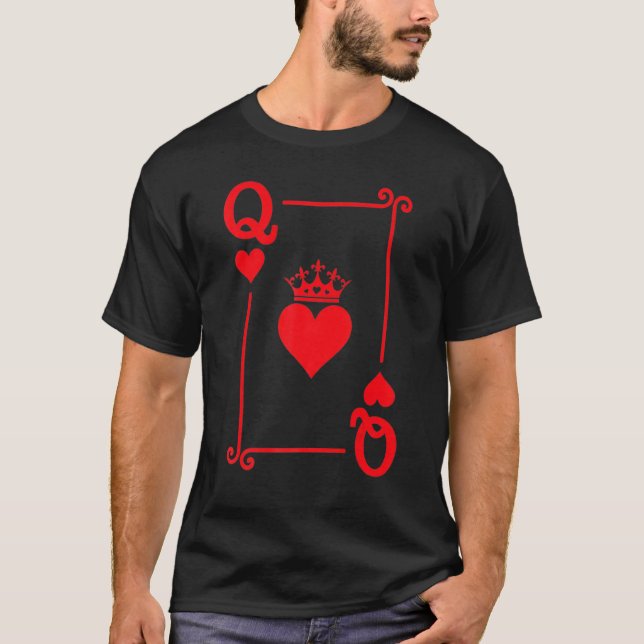 Queen of Hearts Matching Couple Saint Valentine's  T-Shirt (Front)
