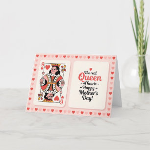 Queen of Hearts Mothers Day Elegant Royal Mum Holiday Card