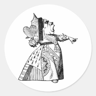 Queen of Hearts - Off with her head! Classic Round Sticker