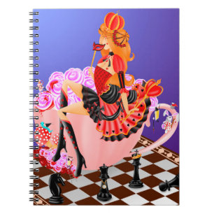 Queen of Hearts on Teacup wonderland  Notebook