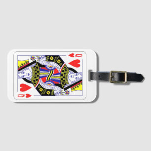 Queen of Hearts Oversized Graphic, Playing Cards Luggage Tag