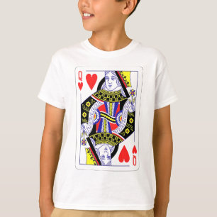 Queen of Hearts Oversized Graphic, Playing Cards T-Shirt