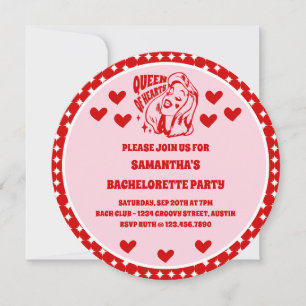 Queen of Hearts Photo Bachelorette Party Invitation
