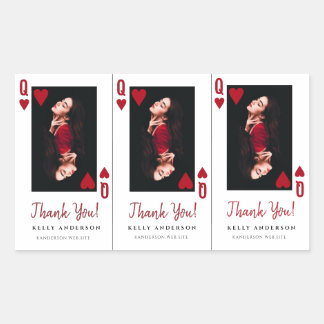 Queen of Hearts Photo Hairdresser Thank You Rectangular Sticker
