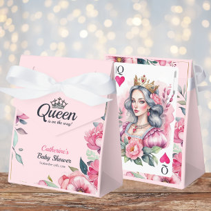 Queen Of Hearts Playing Card Pink Baby Shower Favour Box