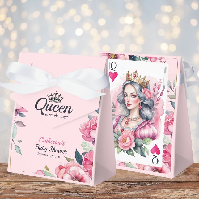 Queen Of Hearts Playing Card Pink Baby Shower Favour Box (Creator Uploaded)