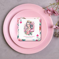 Queen Of Hearts Playing Card Pink Bridal Shower
