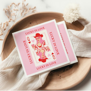 Queen of Hearts Playing Cards Bachelorette Napkin
