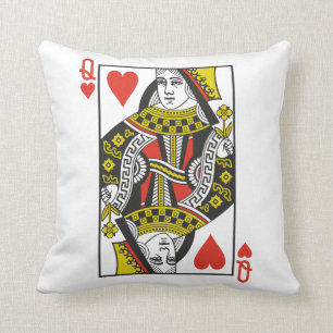 Queen of Hearts Playing Cards Cushion