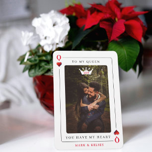 Queen of Hearts Poker Photo Valentine's Day Card