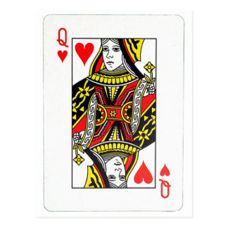 Queen Of Hearts Playing Card Post Card Templates, Queen Of Hearts ...
