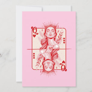 Queen of Hearts Preppy Art Holiday Card