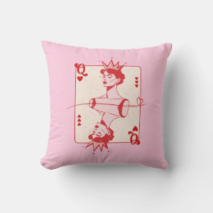 Queen of Hearts Red and Pink Cushion