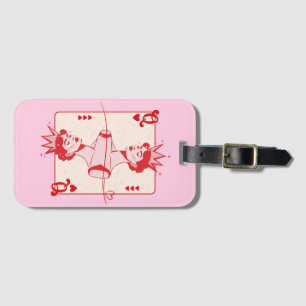 Queen of Hearts Red and Pink Luggage Tag