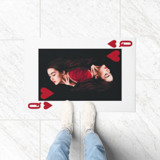Queen of Hearts Red Photo Business Hairdresser Doormat