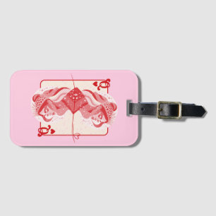 Queen of Hearts Red Preppy Art Luggage Tag