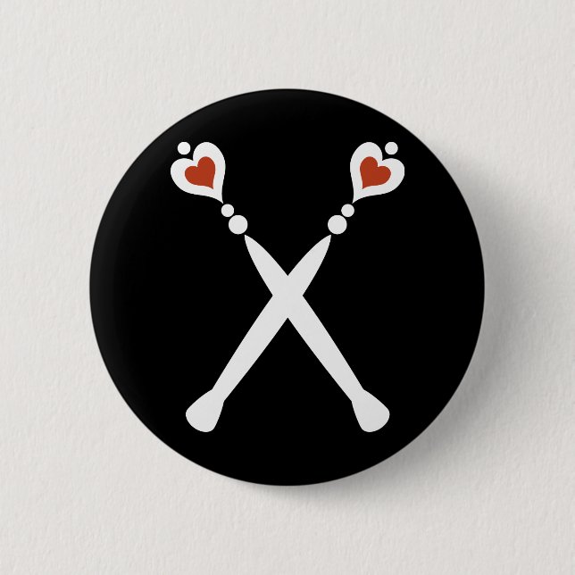 Queen of Hearts Sceptres 6 Cm Round Badge (Front)