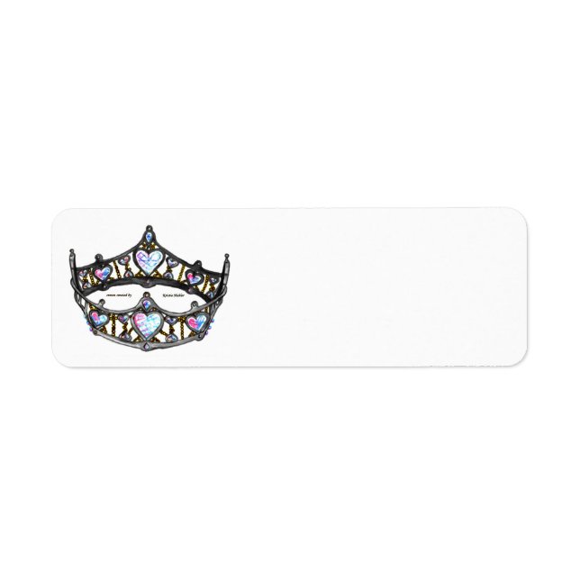 Queen of Hearts Silver Crown Tiara white (Front)