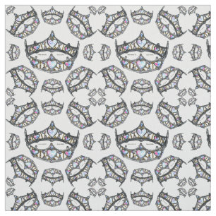 Queen of Hearts Silver Crowns Tiaras white fabric