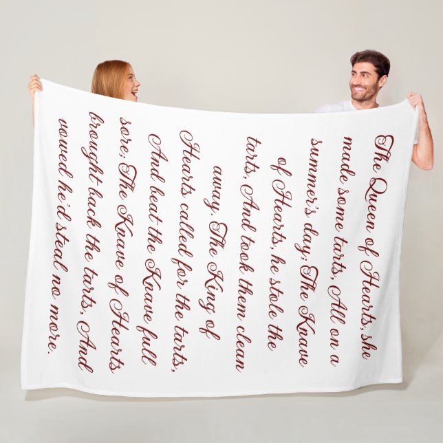 queen of hearts tarts poem fleece blanket (In Situ)
