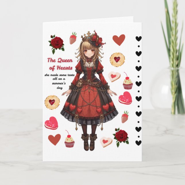 Queen of Hearts Tarts Valentine's Card (Front)