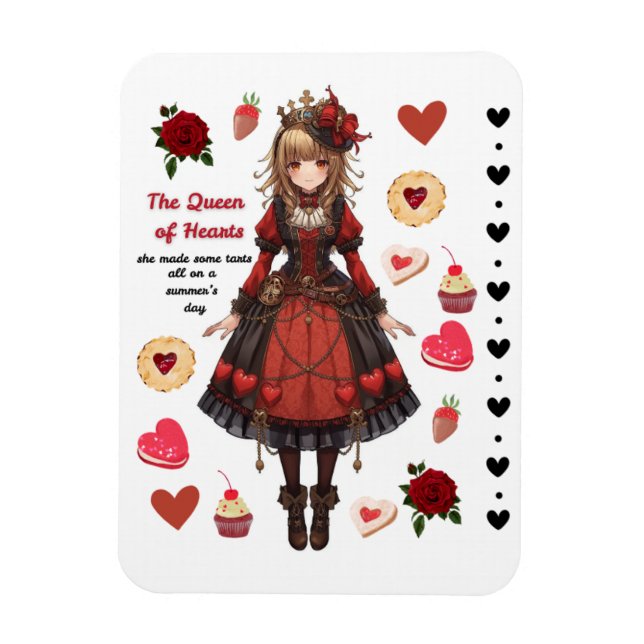 Queen of Hearts Tarts Valentine's Magnet (Vertical)