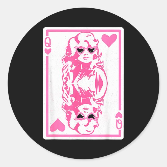 Queen Of Hearts Valentines Day  Classic Round Sticker (Front)