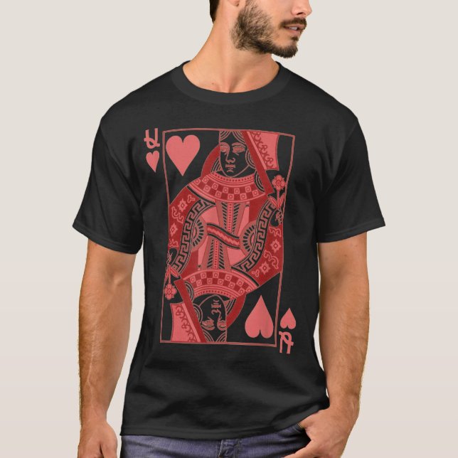 Queen Of Hearts Valentines Day Cool V-day Couple M T-Shirt (Front)