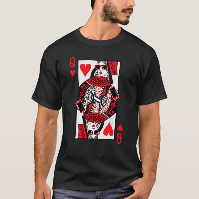 Queen Of Hearts Valentines Matching Couples Valent T-Shirt (Front)