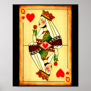Queen Of Hearts Vintage Matching Couple Saint Vale Poster