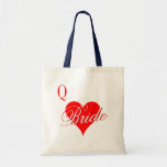 Queen of hearts wedding tote bag for bride<br><div class="desc">Queen of hearts wedding tote bag for bride. Cute playing card suits heart design for Las Vegas style wedding. Cute idea for party favours and bridesmaids too.</div>