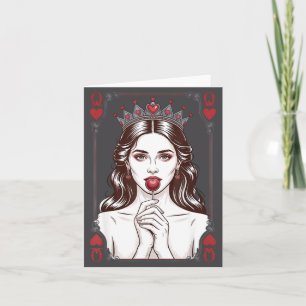 Queen Of Hearts Women Vintage Valentines Day  Card