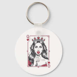 Queen Of Hearts Women Vintage Valentines Day  Key Ring