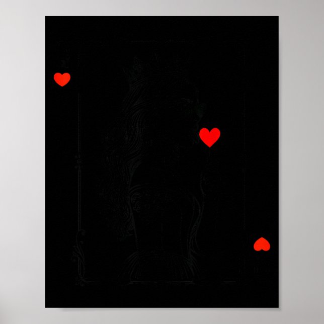 Queen Of Hearts Women Vintage Valentines Day  Poster (Front)