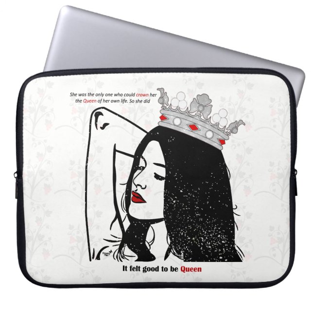 Queen Of Her Own Life Laptop Sleeve (Front)