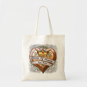 Queen of My Heart custom tote bags