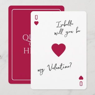 Queen of my Heart Valentines Card Be My Valentine