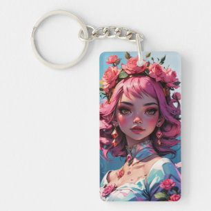 Queen of roses key ring
