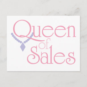 Queen of Sales on White Postcard