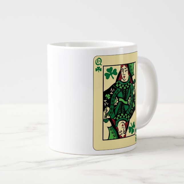 Queen Of Shamrocks Large Coffee Mug (Front Right)