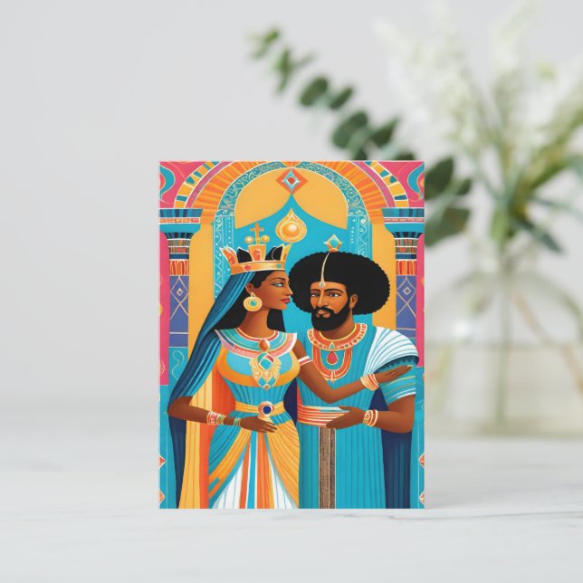 Queen of Sheba and King Solomon Postcard (Standing Front)