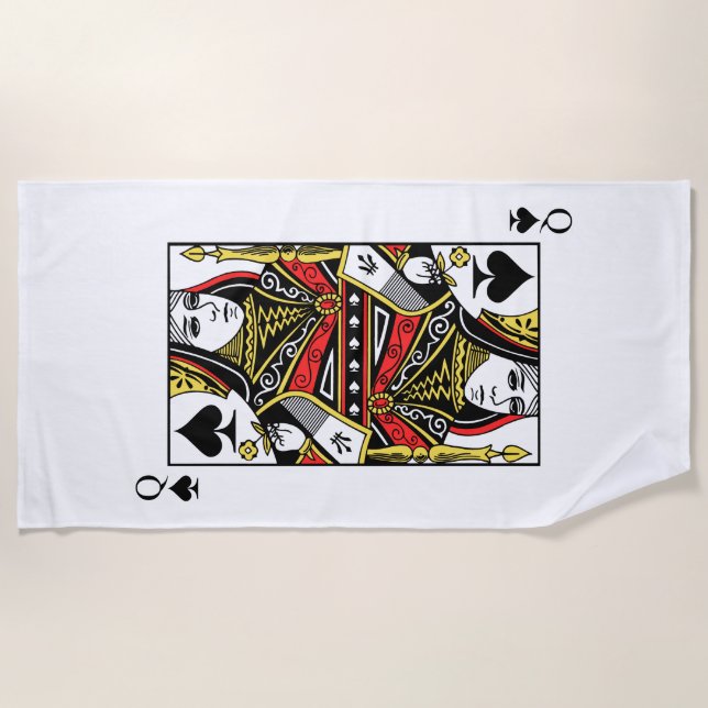Queen of Spades Beach Towel (Front)