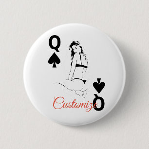 Queen of Spades bikini girl Thunder_Cove 6 Cm Round Badge