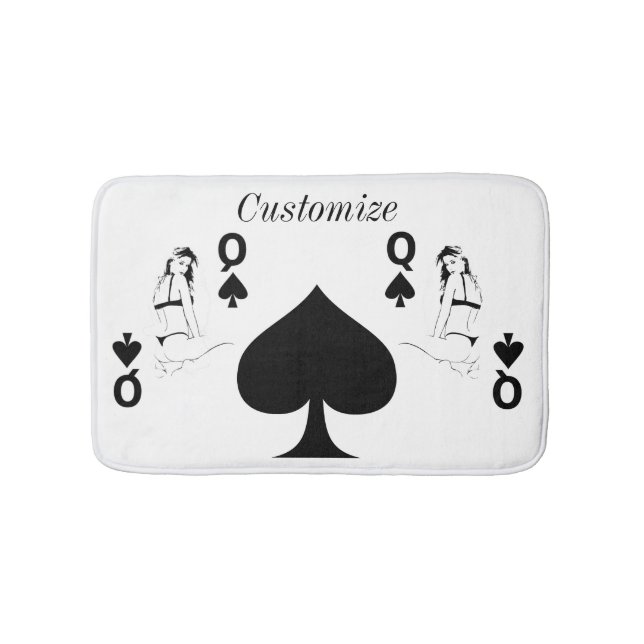 Queen of Spades bikini girl Thunder_Cove Bath Mat (Front)