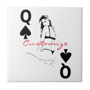 Queen of Spades Bikini Girl Thunder_Cove Tile