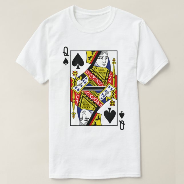 Queen of Spades  Card Suit Halloween Costume Poker T-Shirt (Design Front)