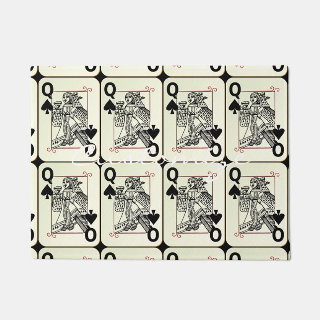 Queen of Spades Card Thunder_Cove Doormat (Front)